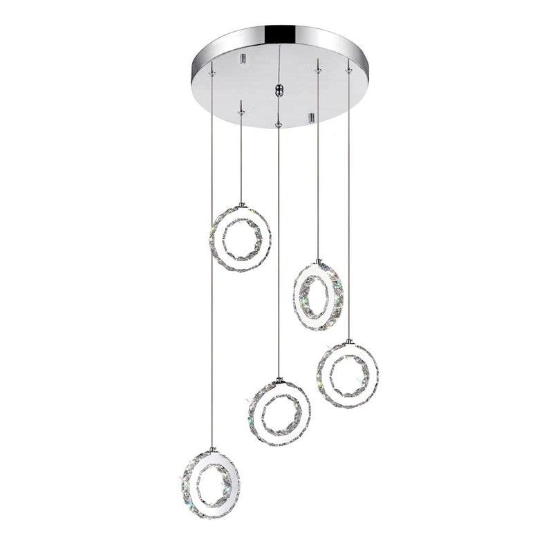 CWI Lighting Ring 20" Multi Pendant, Stainless Steel