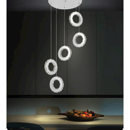 CWI Lighting Ring 20" Multi Pendant, Stainless Steel