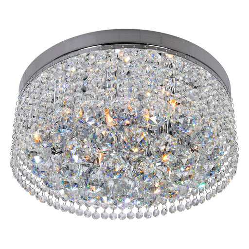 CWI Lighting Cascade 6 Light Drum Shade Flush Mount, Chrome