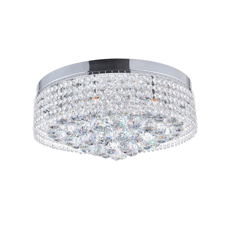 CWI Lighting Cascade 8 Light Drum Shade Flush Mount, Chrome