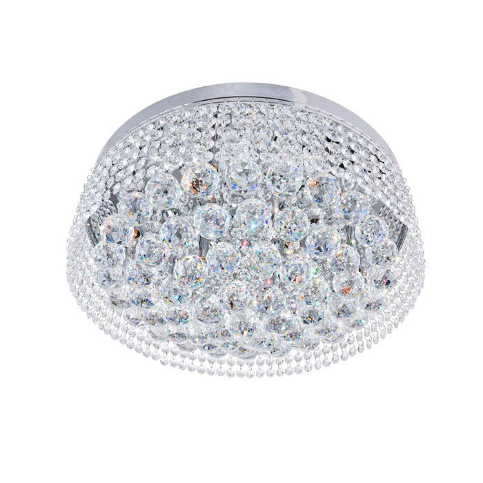CWI Lighting Cascade 8 Light Drum Shade Flush Mount, Chrome