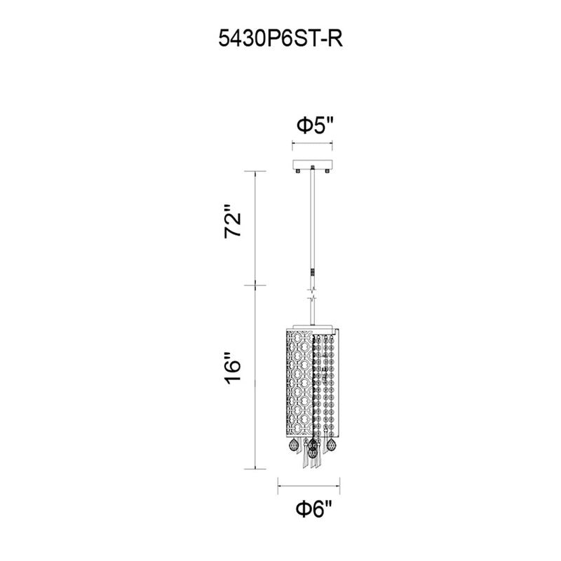 CWI Galant 2 Light Drum Shade Mini Pendant, Stainless Steel