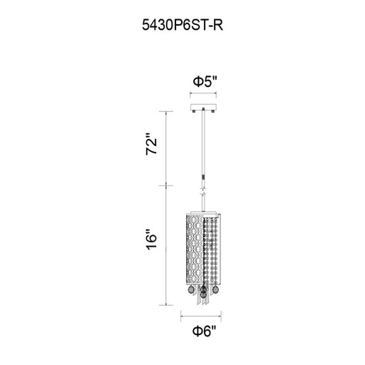 CWI Galant 2 Light Drum Shade Mini Pendant, Stainless Steel