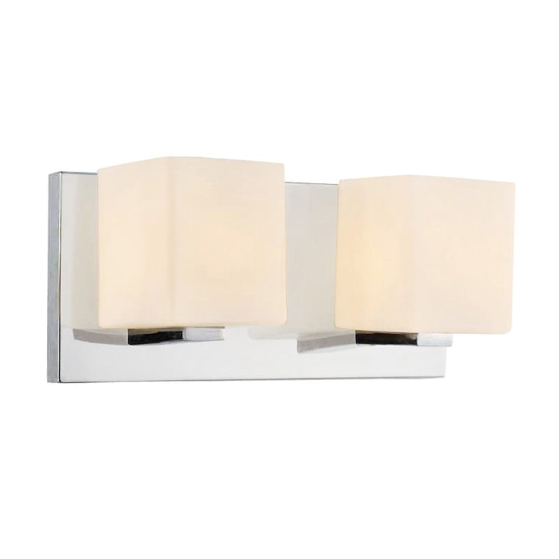 CWI Lighting Cristini 2 Light Vanity Light, Satin Nickel/Off White