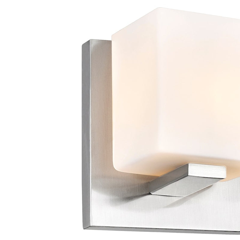 CWI Lighting Cristini 2 Light Vanity Light, Satin Nickel/Off White