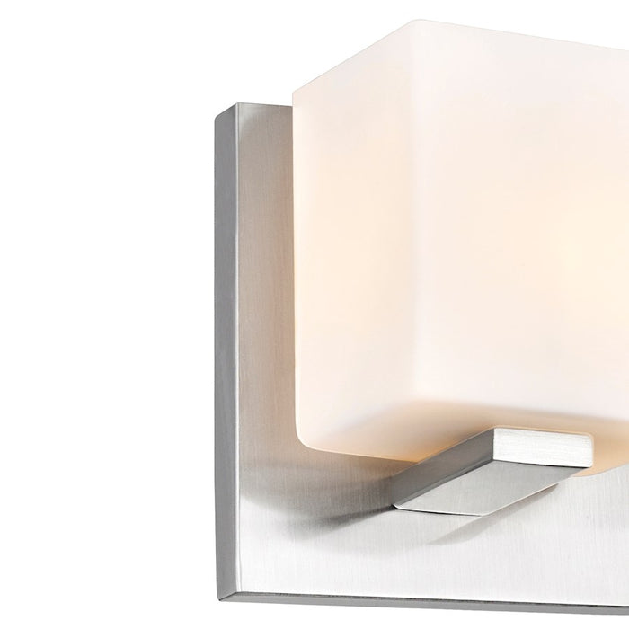 CWI Lighting Cristini 2 Light Vanity Light, Satin Nickel/Off White