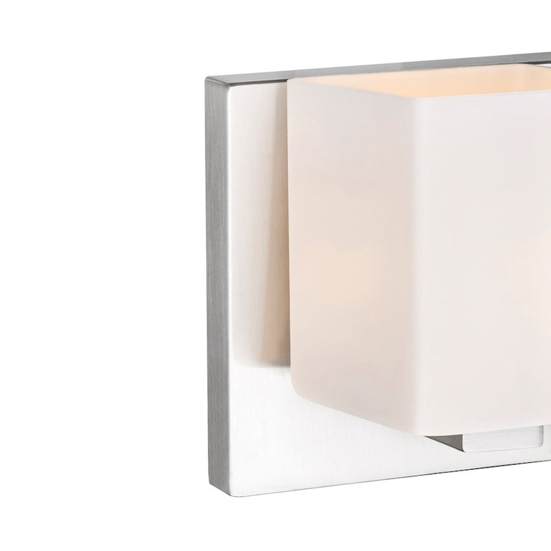 CWI Lighting Cristini 2 Light Vanity Light, Satin Nickel/Off White