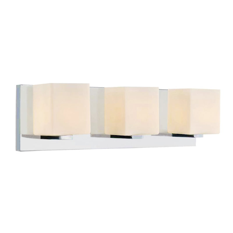 CWI Lighting Cristini 3 Light Vanity Light, Satin Nickel/Off White