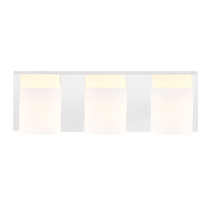 CWI Lighting Cristini 3 Light Vanity Light, Satin Nickel/Off White