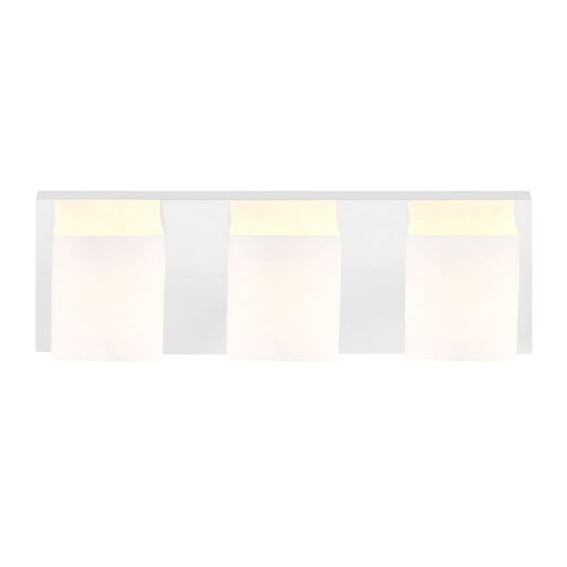 CWI Lighting Cristini 3 Light Vanity Light, Satin Nickel/Off White