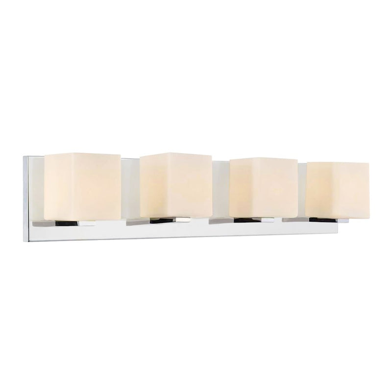 CWI Cristini 4 Light Bathroom Sconce, Satin Nickel/Off White