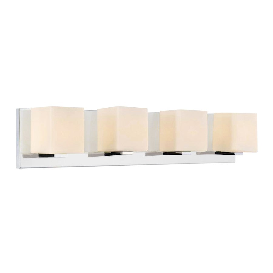 CWI Cristini 4 Light Bathroom Sconce, Satin Nickel/Off White - 5442W26SN