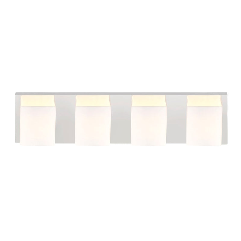 CWI Cristini 4 Light Bathroom Sconce, Satin Nickel/Off White