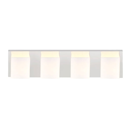 CWI Cristini 4 Light Bathroom Sconce, Satin Nickel/Off White