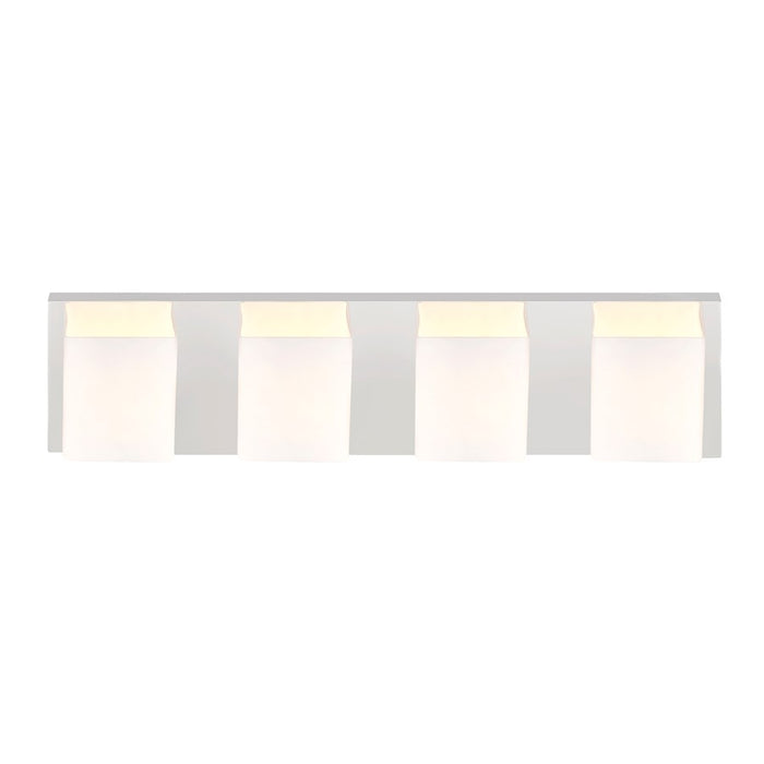 CWI Cristini 4 Light Bathroom Sconce, Satin Nickel/Off White