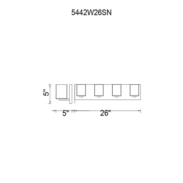 CWI Cristini 4 Light Bathroom Sconce, Satin Nickel/Off White