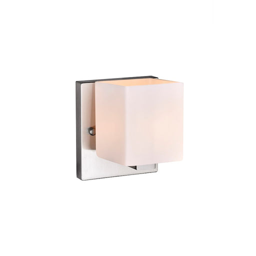 CWI Cristini 1 Light Bathroom Sconce, Satin Nickel/Off White