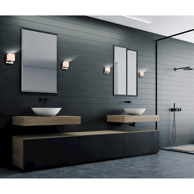 CWI Cristini 1 Light Bathroom Sconce, Satin Nickel/Off White
