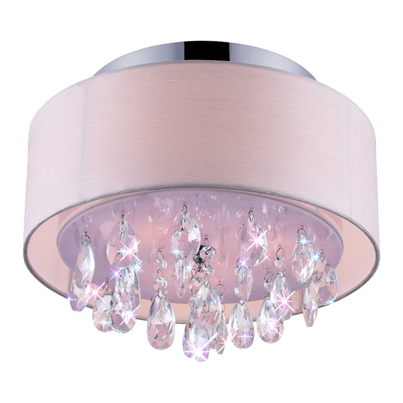 CWI Lighting Dash 3 Light Drum Shade Flush Mount, Chrome