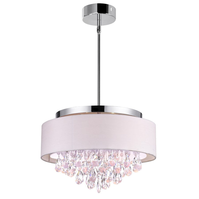 CWI Lighting Dash 4 Light Drum Shade Flush Mount, Chrome