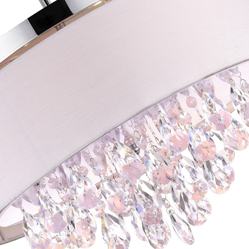 CWI Lighting Dash 4 Light Drum Shade Flush Mount, Chrome
