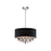 CWI Lighting Dash 3 Light Drum Shade Chandelier, Chrome/Black - 5443P14C-Black