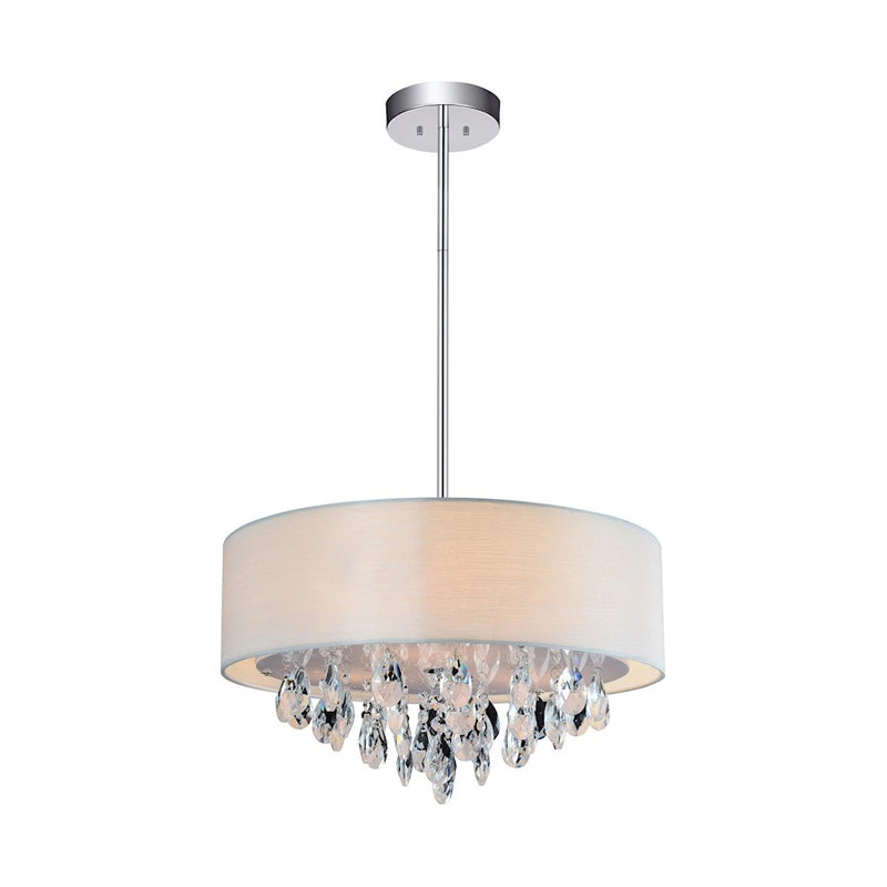 CWI Lighting Dash 3 Light Drum Shade Chandelier, Chrome