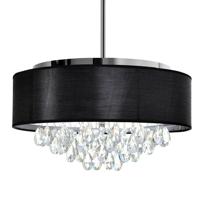 CWI Lighting Dash 4 Light Drum Shade Chandelier, Chrome/Black