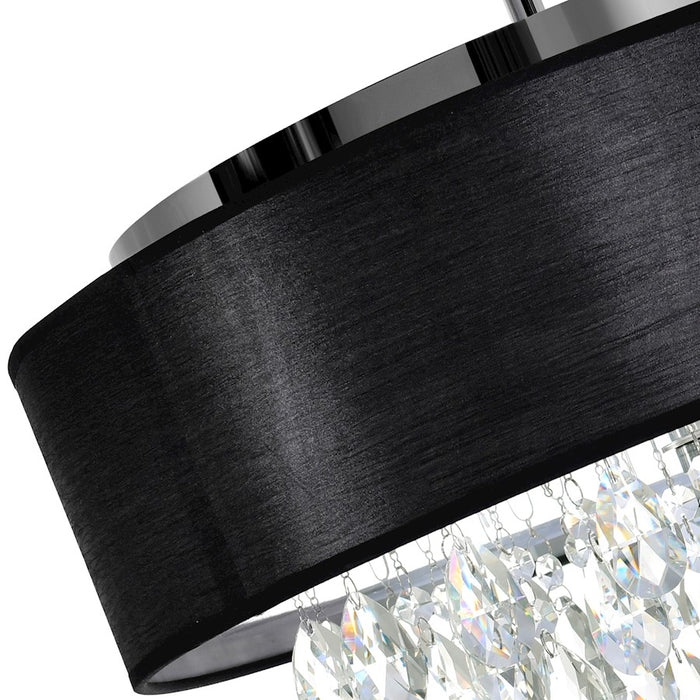 CWI Lighting Dash 4 Light Drum Shade Chandelier, Chrome/Black
