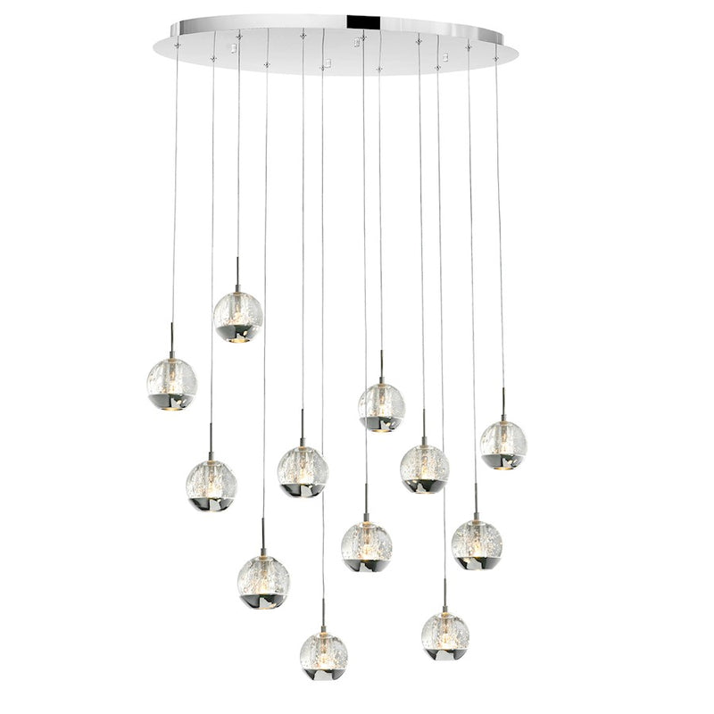 CWI Lighting Perrier 12 Light Multi Light Pendant, Chrome