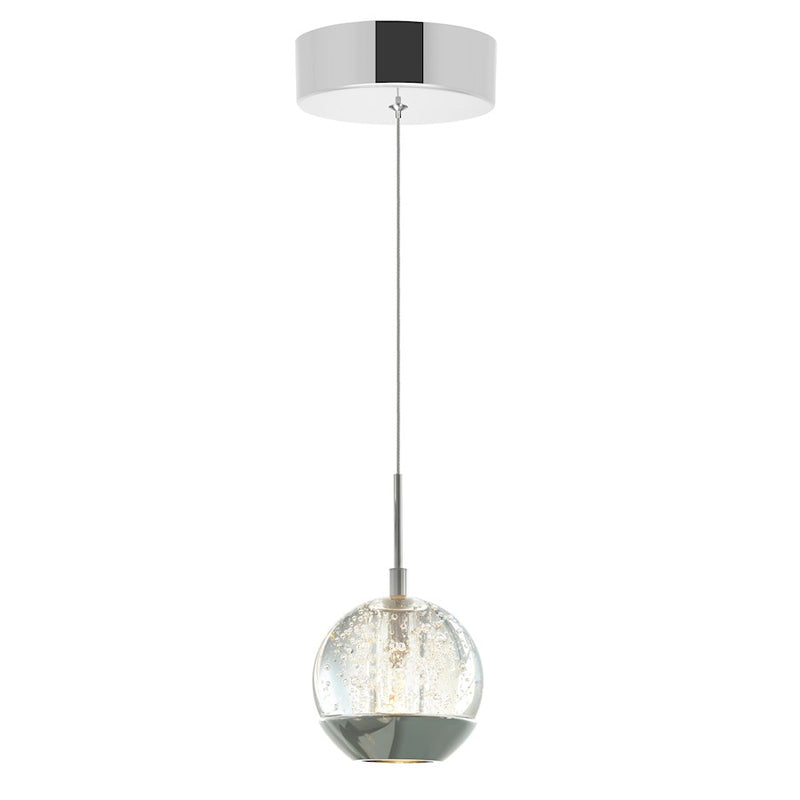 CWI Lighting Perrier 1 Light 5" C-R Down Mini Pendant, Chrome