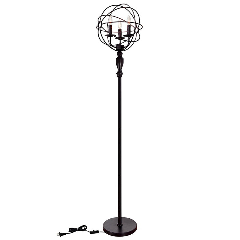 CWI Lighting Arza 3 Light Floor Lamp, Brown