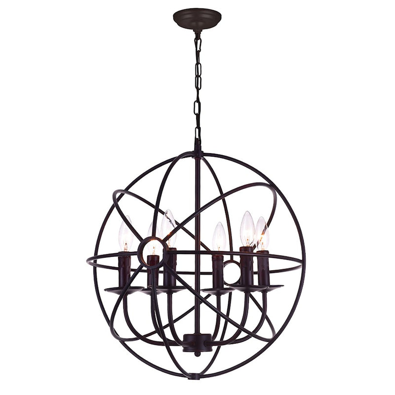 CWI Lighting Arza 6 Light Up Chandelier, Brown