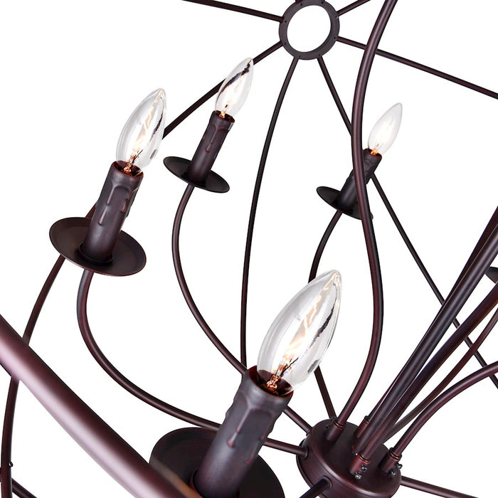 CWI Lighting Arza 12 Light Up Chandelier, Brown