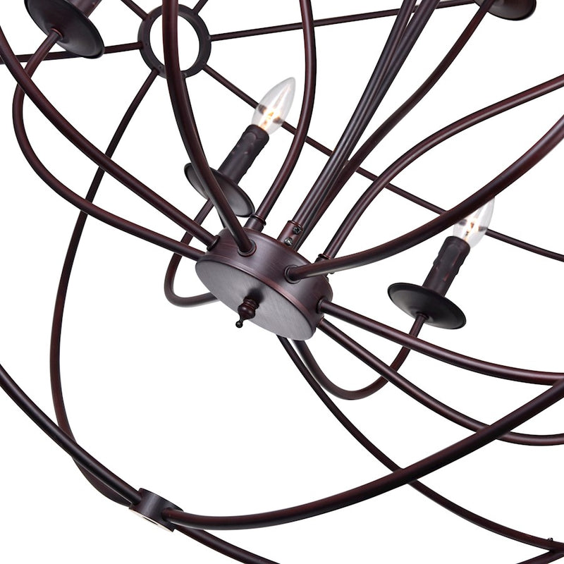 CWI Lighting Arza 12 Light Up Chandelier, Brown