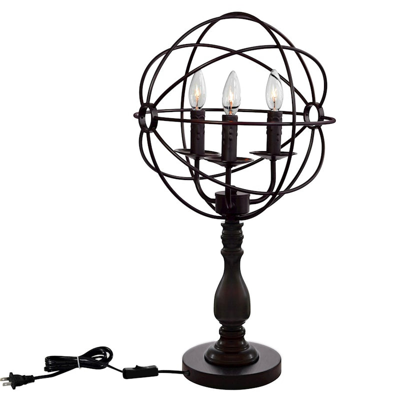CWI Lighting Arza 3 Light Table Lamp, Brown