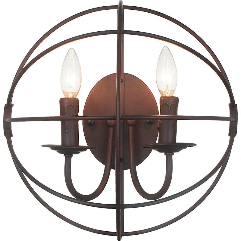 CWI Lighting Arza 2 Light Wall Light, Brown