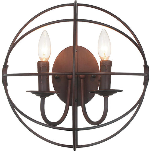 CWI Lighting Arza 2 Light Wall Light, Brown - 5464W14DB-2