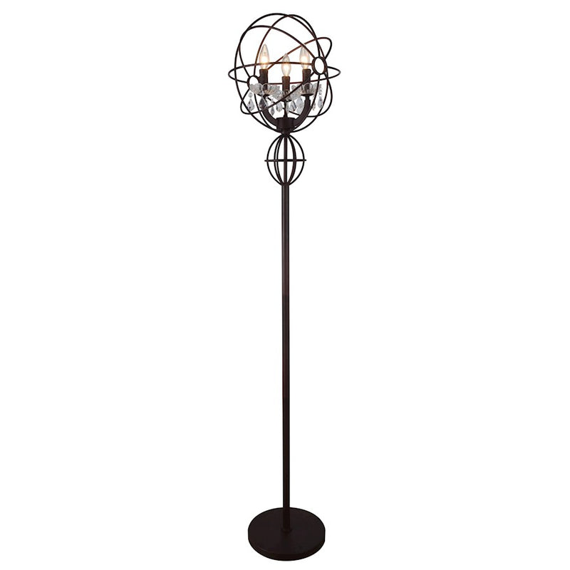 CWI Lighting Campechia 3 Light Floor Lamp, Brown