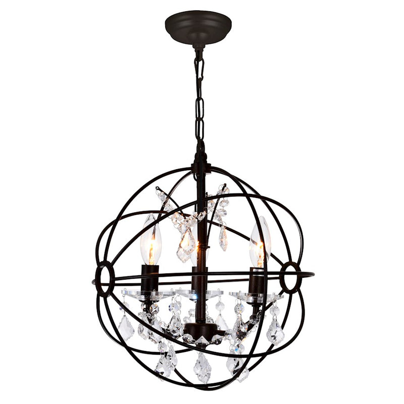 CWI Lighting Campechia 3 Light Up Mini Chandelier, Brown