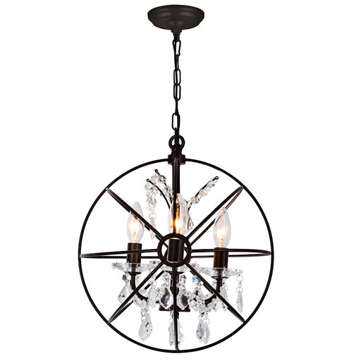 CWI Lighting Campechia 3 Light Up Mini Chandelier, Brown