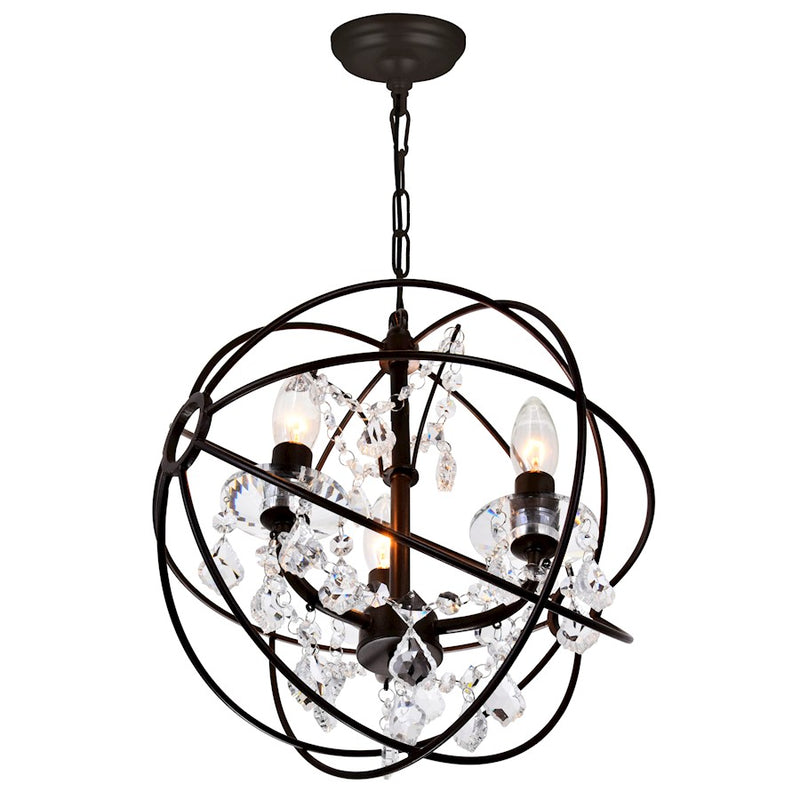 CWI Lighting Campechia 3 Light Up Mini Chandelier, Brown