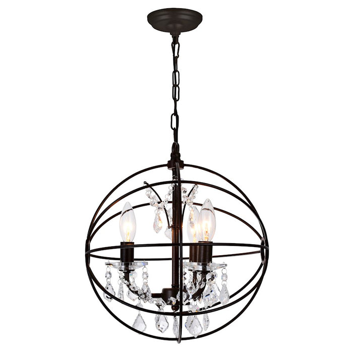 CWI Lighting Campechia 3 Light Up Mini Chandelier, Brown
