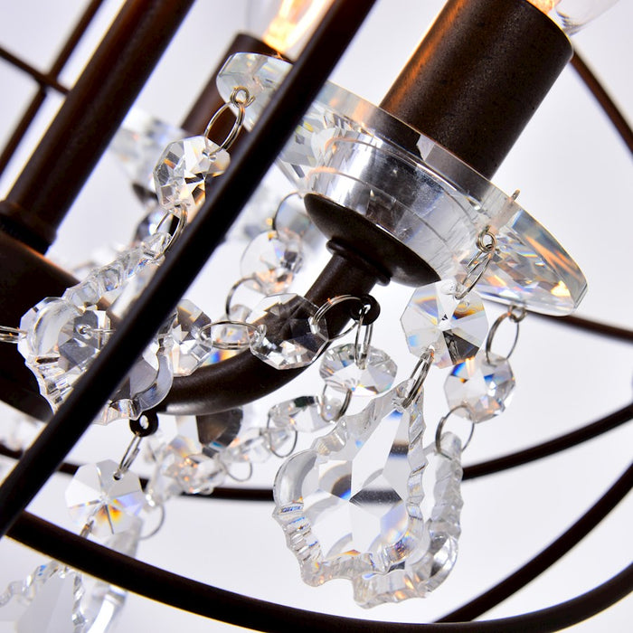 CWI Lighting Campechia 3 Light Up Mini Chandelier, Brown