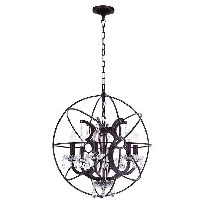 CWI Lighting Campechia 6 Light Up Chandelier, Brown