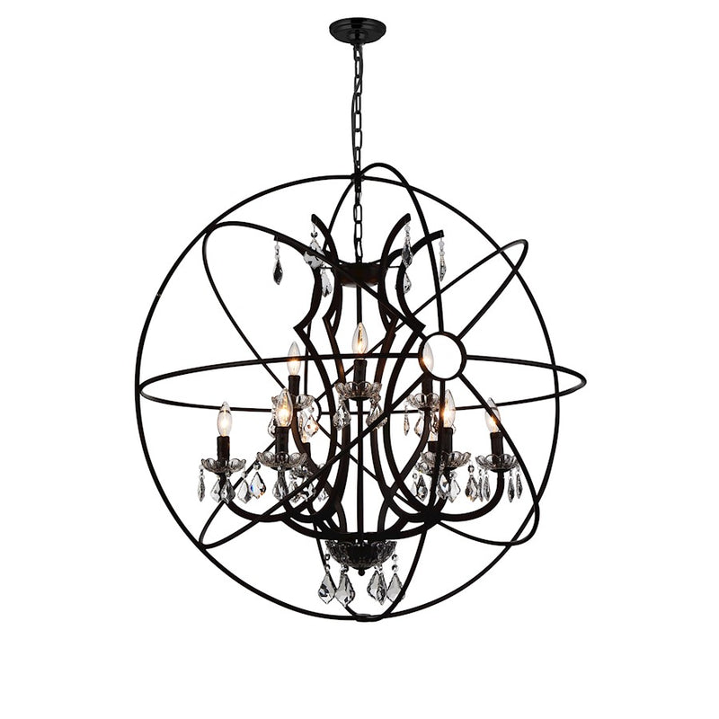 CWI Lighting Campechia 9 Light Up Chandelier, Brown