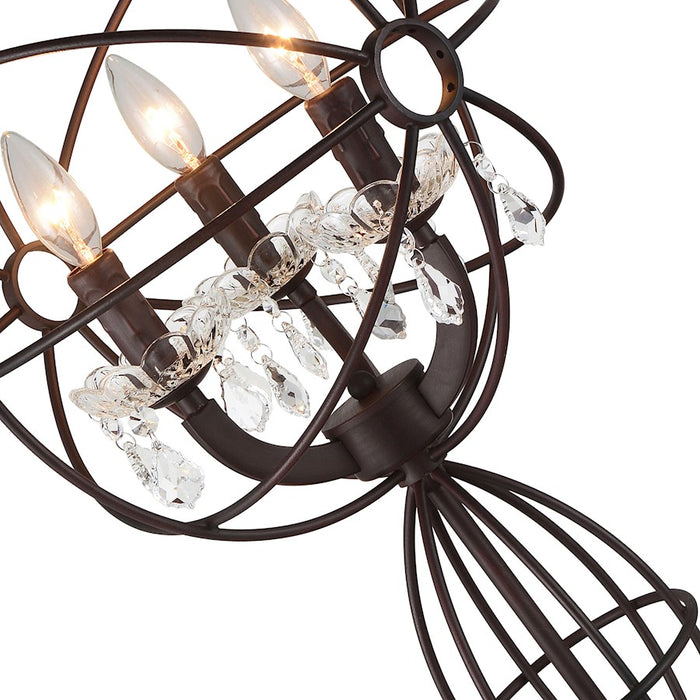 CWI Lighting Campechia 3 Light Table Lamp, Brown