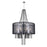 CWI Amelia 6 Light Drum Shade Chandelier, Chrome/Black - 5475P20C-6Black