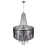 CWI Amelia 6 Light Drum Shade Chandelier, Chrome/Black
