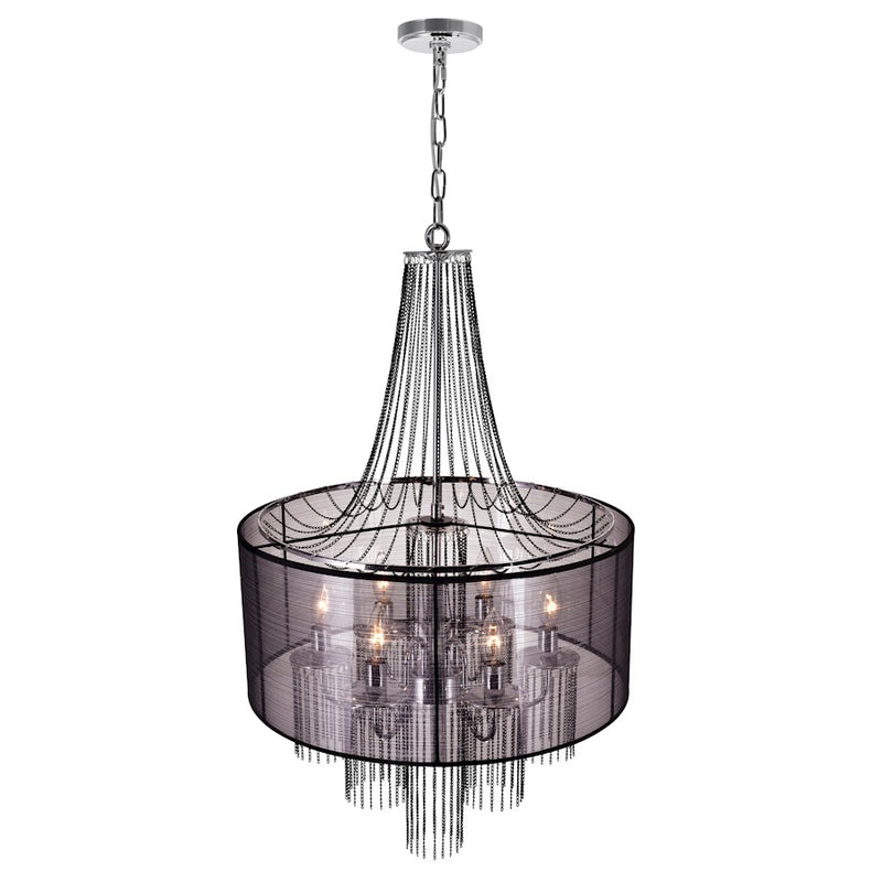 CWI Lighting Amelia 6 Light Drum Shade Chandelier, Chrome